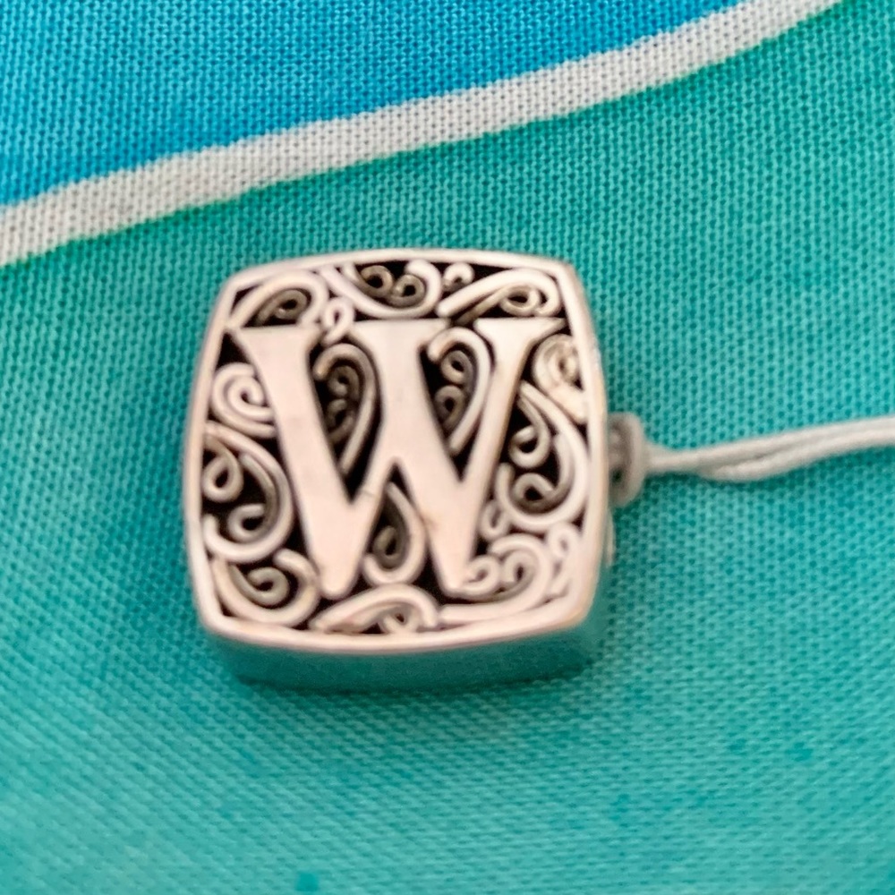 NWT Lori Bonn 925 Initial “W” Bonn Bons Slide Charm - Picture 2 of 5